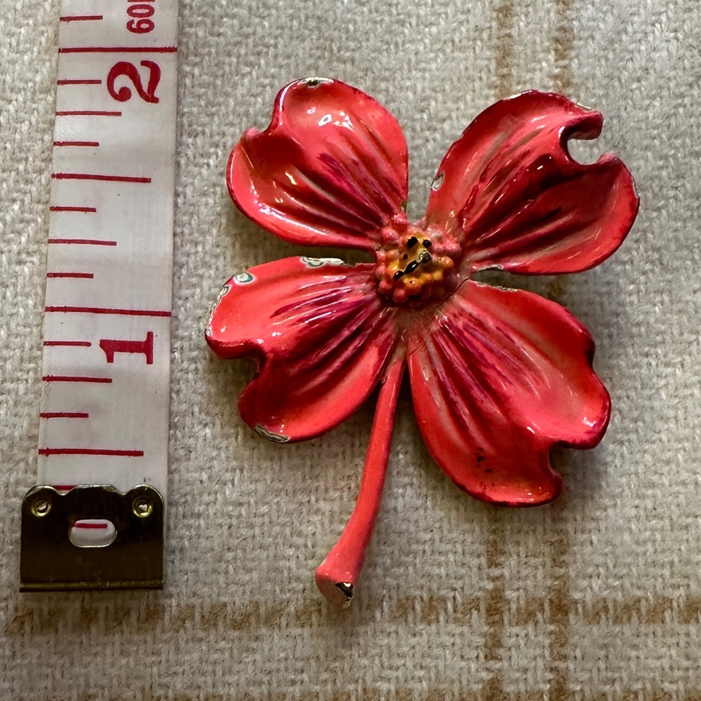 Vintage Pink Flower Brooch